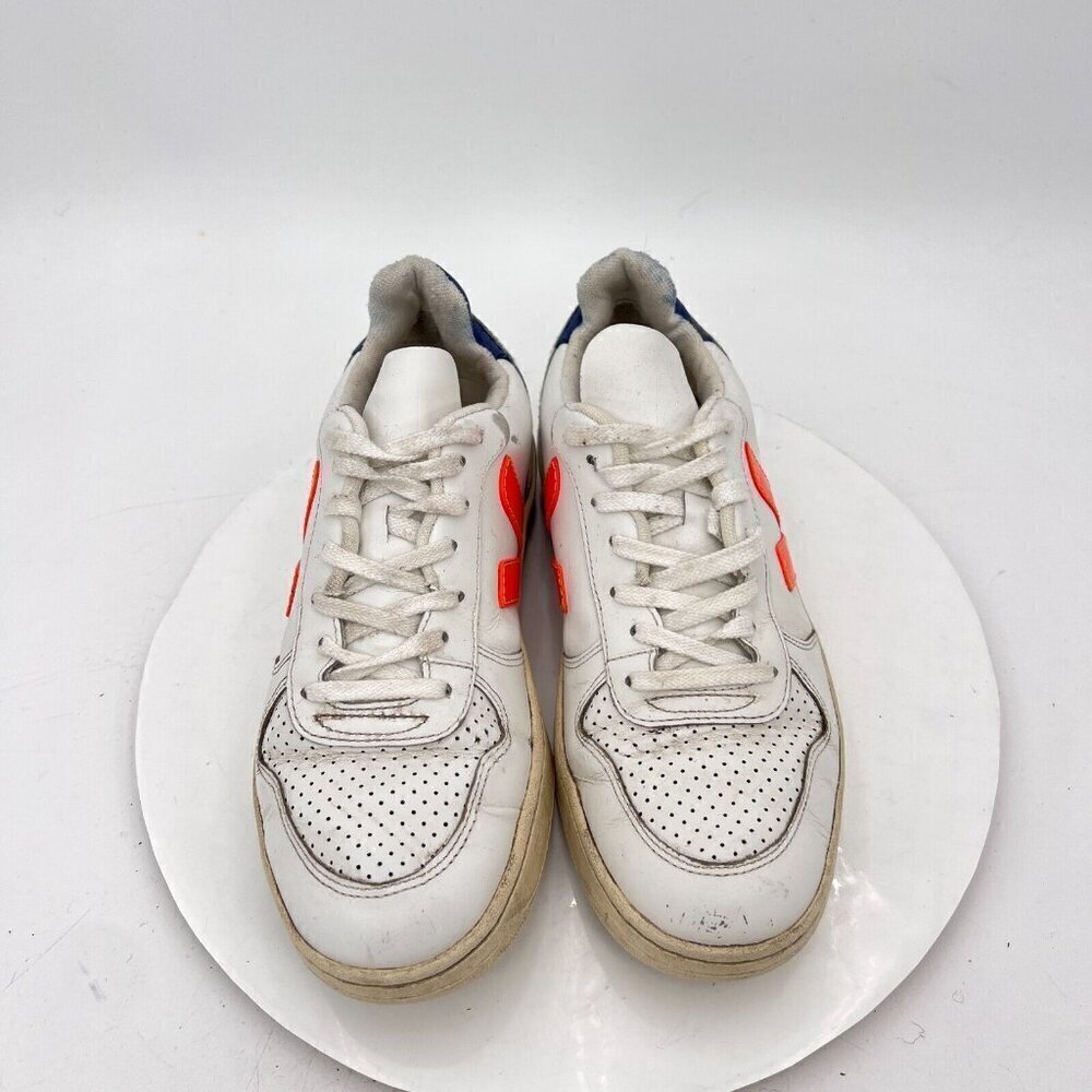 Veja V-10 Women Size 9 White Black Leather Red V Logo Casual Training Shoes - Picture 3 of 14